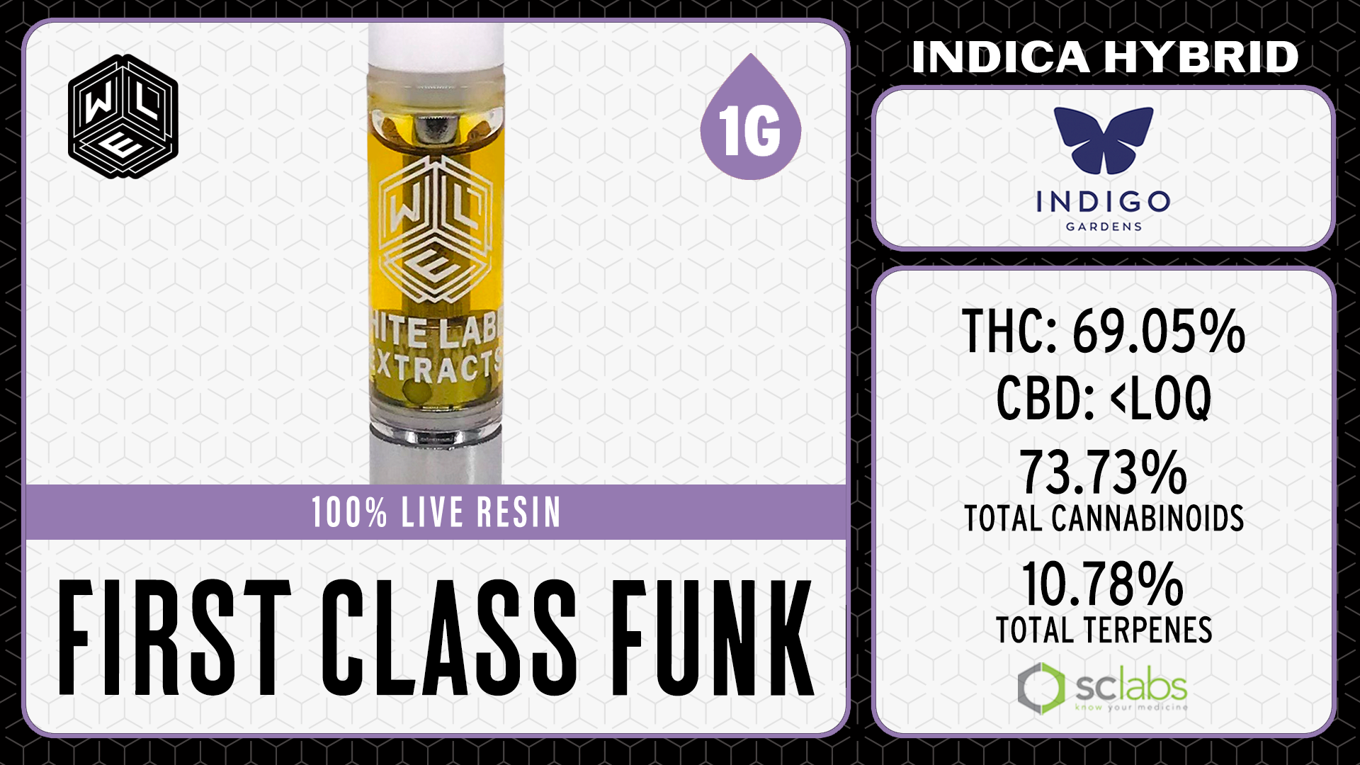 First Class Funk 100% Live Resin Cartridge - WLE710
